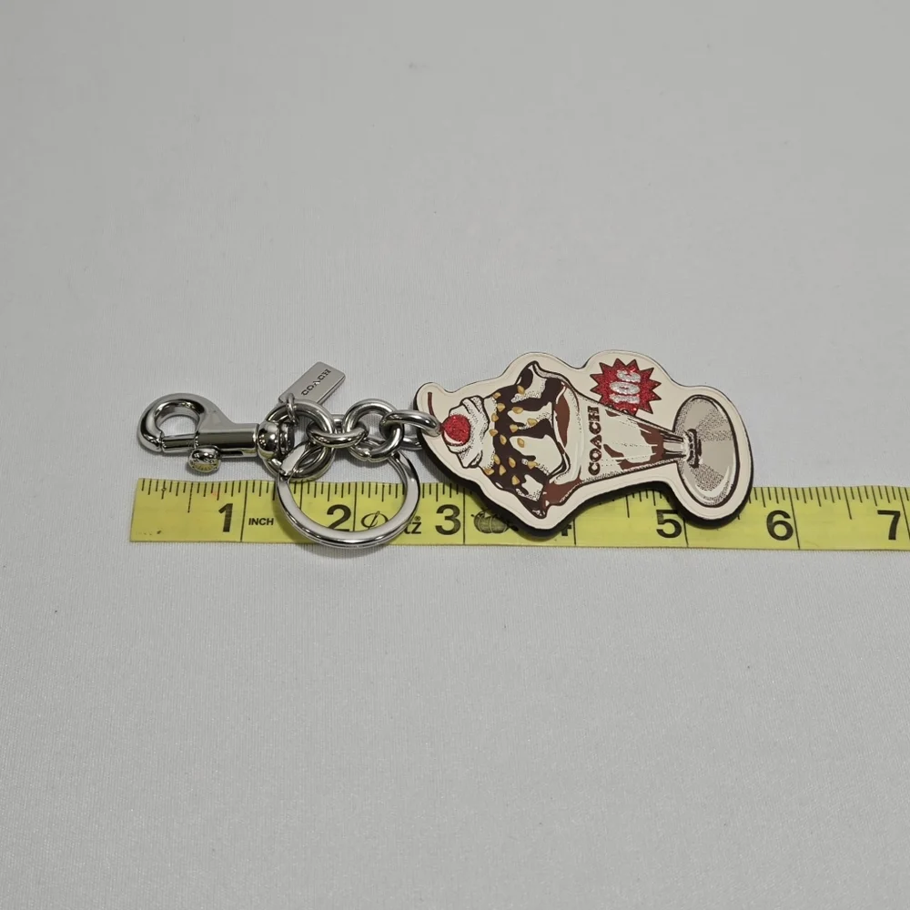 Coach Ice Cream Sundae Chalk/Multi Leather Bag Charm